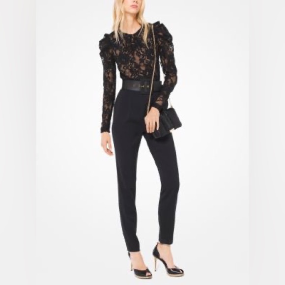 Floral lace long sleeve jumpsuit